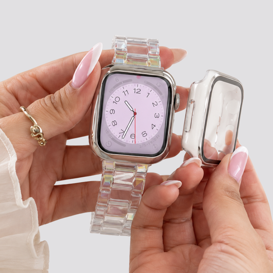 Correa COLORFULL de acrílico transparente para Apple Watch con cierre desplegable, compatible con Series 1–10, SE, Ultra y Ultra 2.